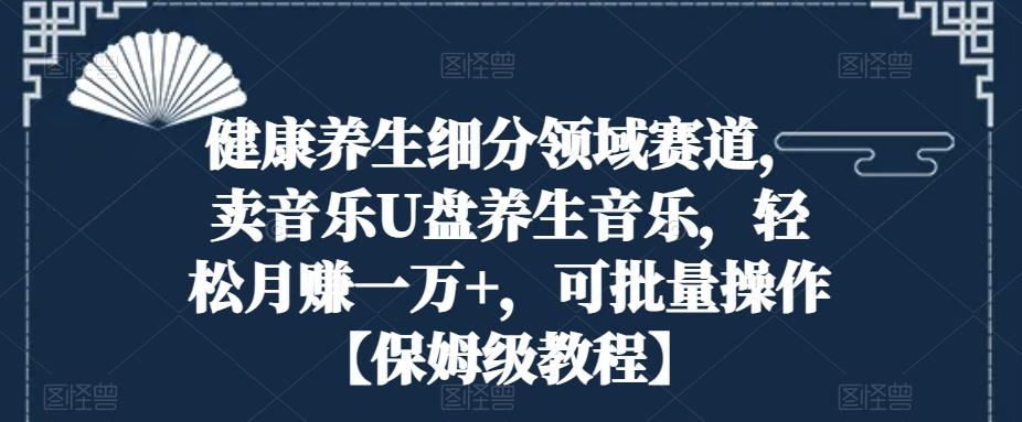 健康养生细分领域赛道，卖音乐U盘养生音乐，轻松月赚一万+，可批量操作【保姆级教程】-知芽创业社