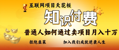 互联网项目天花板，知付付费项目，普通人如何通过卖项目月入十个，拒绝韭菜【揭秘】-知芽创业社