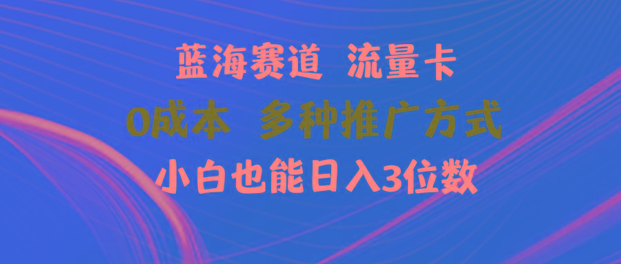 蓝海赛道 流量卡 0成本 小白也能日入三位数-知芽创业社