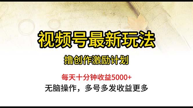 视频号最新玩法，每日一小时月入5000+-知芽创业社