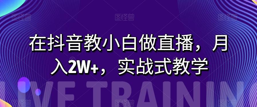 在抖音教小白做直播，月入2W+，实战式教学【揭秘】-知芽创业社