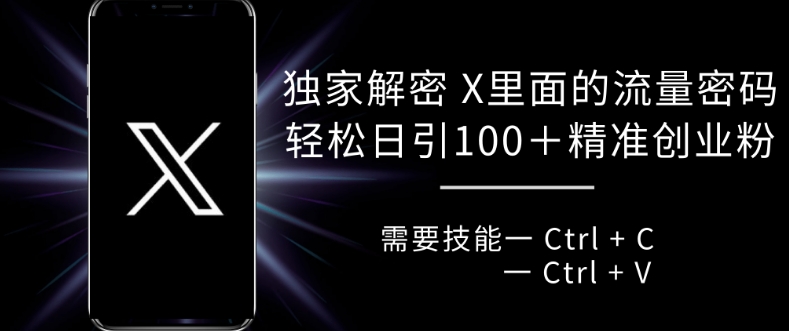 独家解密 X 里面的流量密码，复制粘贴轻松日引100+-知芽创业社