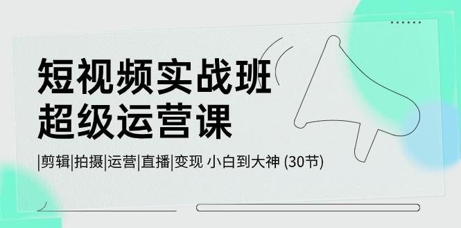 短视频实战班超级运营课 |剪辑|拍摄|运营|直播|变现 小白到大神 (30节)-知芽创业社