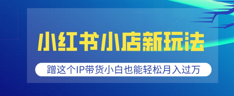 小红书小店新玩法，蹭这个IP带货，小白也能轻松月入过W【揭秘】-知芽创业社