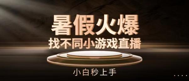 暑假火爆找不同小游戏直播间，小白秒上手【揭秘】-知芽创业社