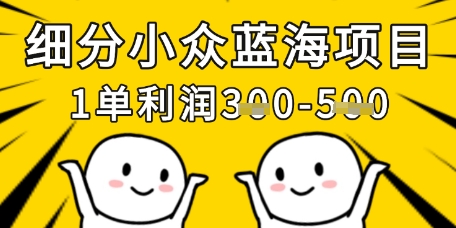 细分小众蓝海项目，一单利润3张，每月收入稳定过1w+-知芽创业社