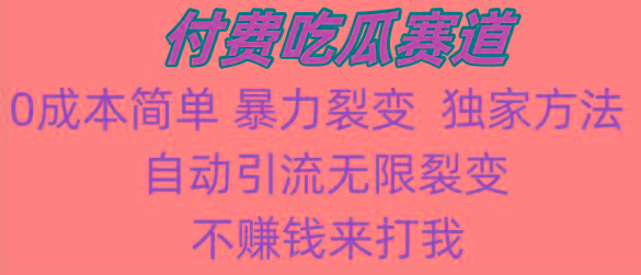 吃瓜付费赛道，暴力无限裂变，0成本，实测日入700+！！！-知芽创业社