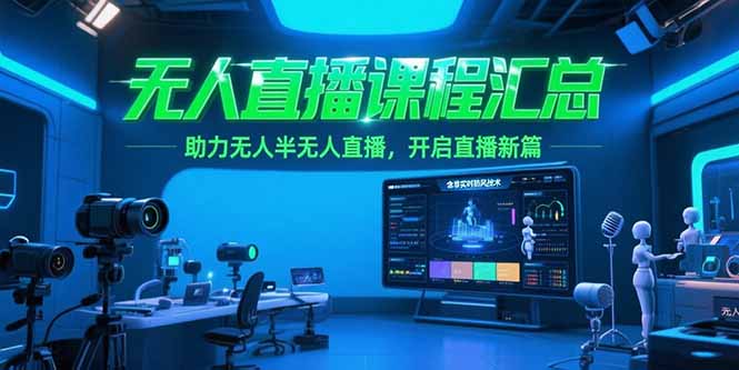 无人直播课程汇总，含非实时防风技术，助力无人半无人直播，开启直播新篇-知芽创业社