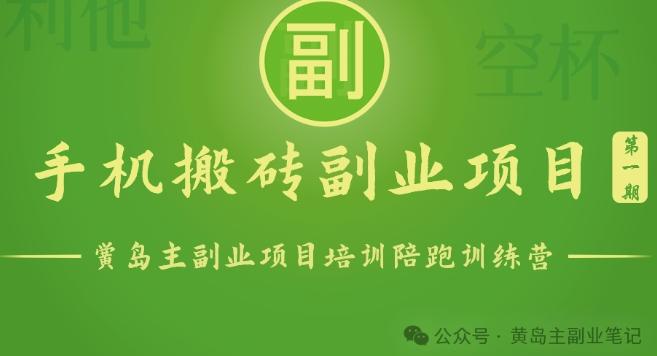 手机搬砖小副业项目训练营1.0，实测1小时收益50+，一部手机轻松日入100+-知芽创业社
