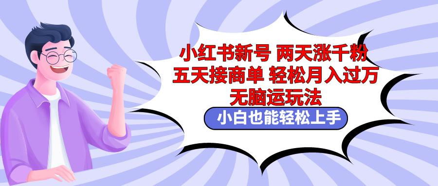 小红书新号两天涨千粉五天接商单轻松月入过万 无脑搬运玩法 小白也能轻…-知芽创业社