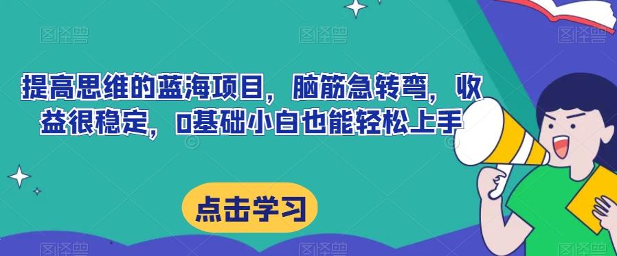 提高思维的蓝海项目，脑筋急转弯，收益很稳定，0基础小白也能轻松上手-知芽创业社