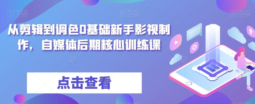 从剪辑到调色0基础新手影视制作，自媒体后期核心训练课-知芽创业社