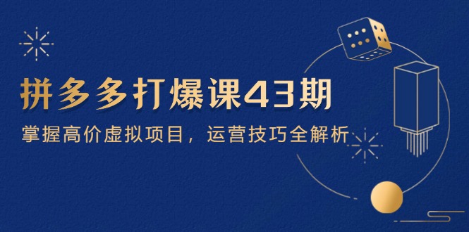 拼多多打爆课第 43 期，掌握高价虚拟项目，运营技巧全解析(15节-知芽创业社