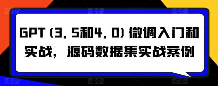 GPT(3.5和4.0)微调入门和实战，源码数据集实战案例-知芽创业社