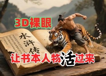 书本人物裸眼3D视频，新的玩法，流量超猛，保姆级教程-知芽创业社