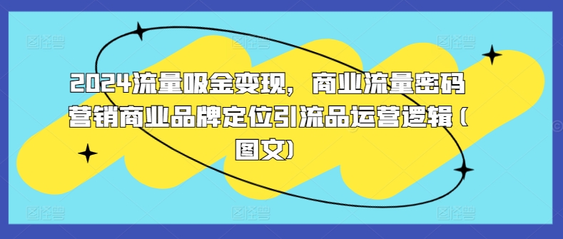 2024流量吸金变现，商业流量密码营销商业品牌定位引流品运营逻辑(图文)-知芽创业社