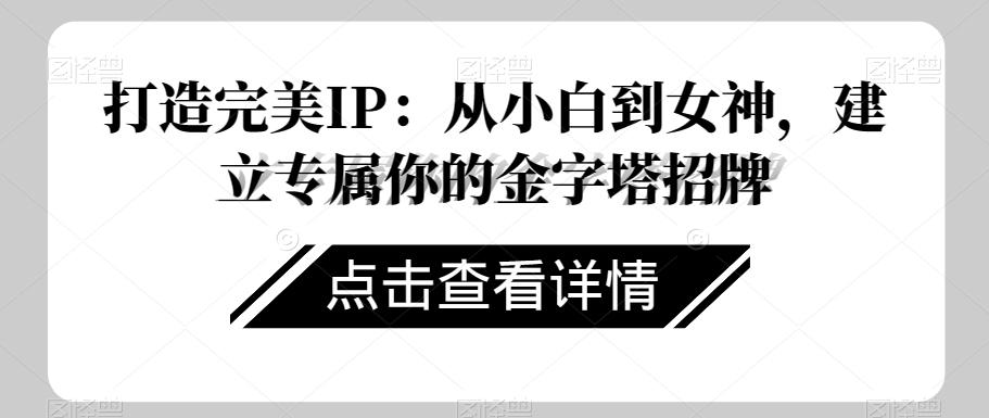 打造完美IP：从小白到女神，建立专属你的金字塔招牌-知芽创业社