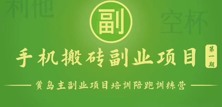 手机搬砖小副业项目训练营1.0，能用手机做的简单小副业-知芽创业社