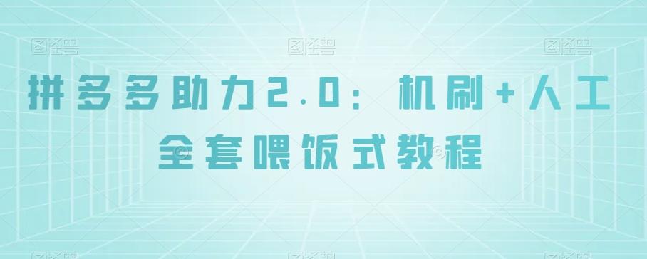 拼多多助力2.0：机刷+人工全套喂饭式教程【揭秘】-知芽创业社