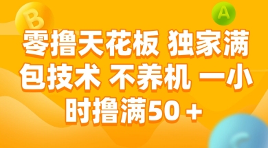 零撸天花板，独家满包技术 不养机 一小时撸满50+【揭秘】-知芽创业社