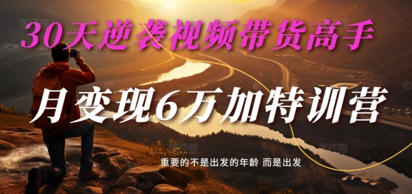 30天逆袭视频带货高手，单月变现6万加特训营-麦子甜-知芽创业社