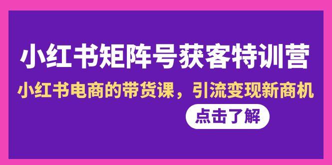 小红书-矩阵号获客特训营-第10期，小红书电商的带货课，引流变现新商机-知芽创业社