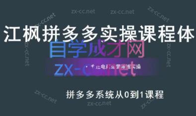 江枫老师·拼多多实操课程-知芽创业社
