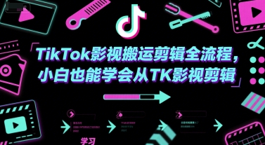 TikTok影视搬运剪辑全流程，小白也能学会从TK影视剪辑-知芽创业社