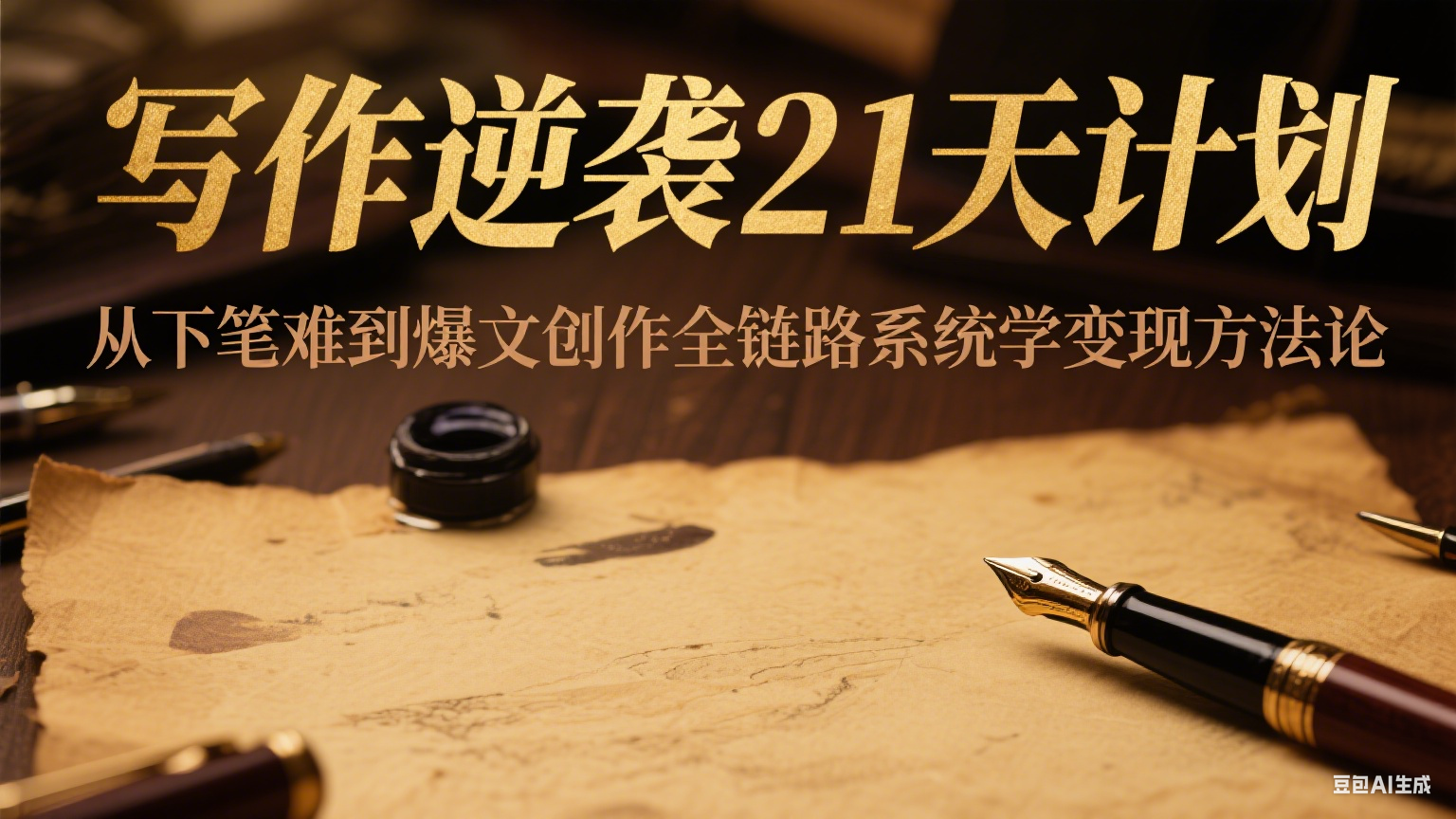 写作逆袭21天计划：从下笔难到爆文创作全链路系统学变现方法论-知芽创业社