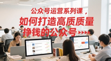 公众号运营系列课，如何打造高质量挣钱的公众号-知芽创业社