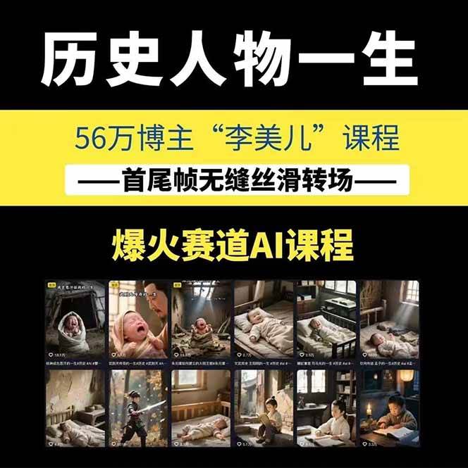 图片[1]-AI历史人物短视频创作，含IP打造、首尾帧无缝转场、智能体视频制作等核心教学内容-知芽创业社