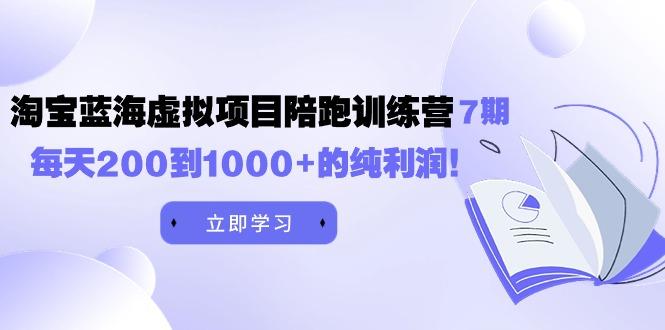 (9541期)黄岛主《淘宝蓝海虚拟项目陪跑训练营7期》每天200到1000+的纯利润-知芽创业社