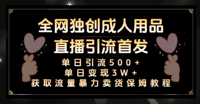 全网独创真人主播+无人直播单日引流500+，橙人用品暴力卖货单日变现3W+保姆似教学2.0【揭秘】-知芽创业社
