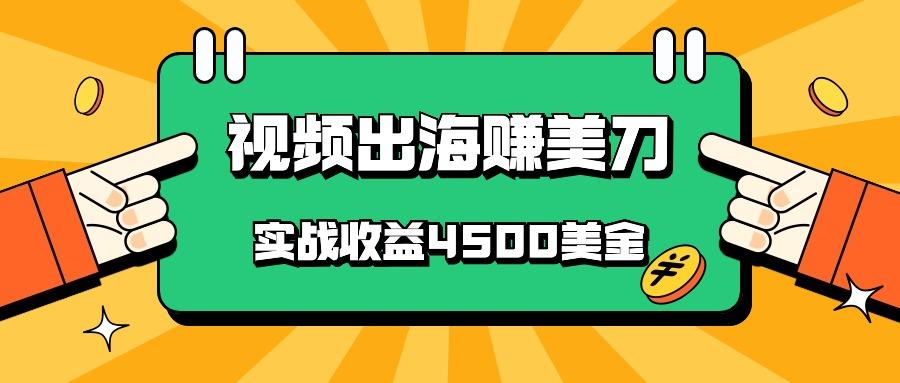 国内爆款视频出海赚美刀，实战收益4500美金，批量无脑搬运，无需经验直接上手-知芽创业社