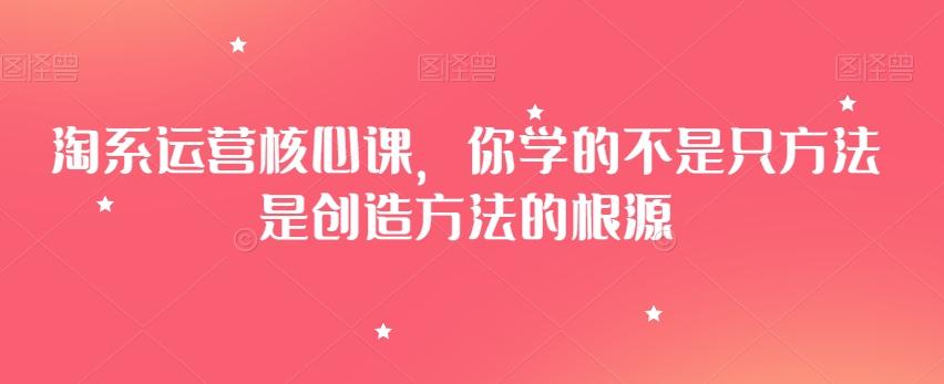 淘系运营核心课，你学的不是只方法是创造方法的根源-知芽创业社