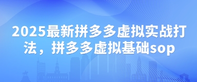 2025最新拼多多虚拟实战打法，拼多多虚拟基础sop-知芽创业社