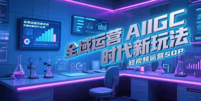 全域运营AIGC时代新玩法，文案封面设计公式，短视频运营SOP-知芽创业社