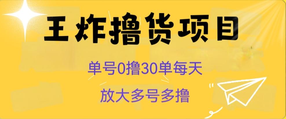 王炸撸货项目，单号0撸30单每天，多号多撸【揭秘】-知芽创业社