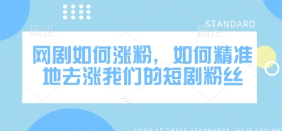 网剧如何涨粉，如何精准地去涨我们的短剧粉丝-知芽创业社