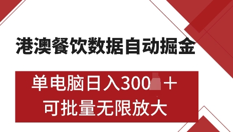 港澳数据全自动掘金，单电脑日入5张，可矩阵批量无限操作【仅揭秘】-知芽创业社