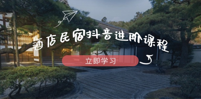 酒店民宿抖音进阶课程，掌握流量渠道与推流逻辑，打造爆款内容-知芽创业社