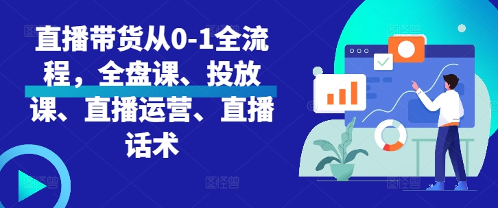直播带货从0-1全流程，全盘课、投放课、直播运营、直播话术-知芽创业社