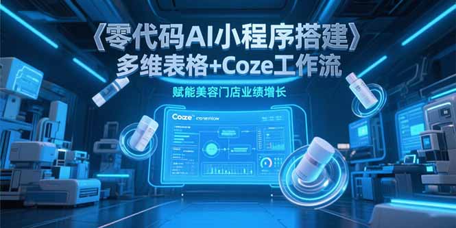 零代码AI小程序搭建，多维表格+Coze工作流，赋能美容门店业绩增长-知芽创业社