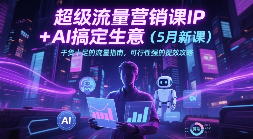 超级流量营销课IP+AI搞定生意(5月新课)干货十足的流量指南，可行性强的提效攻略-知芽创业社