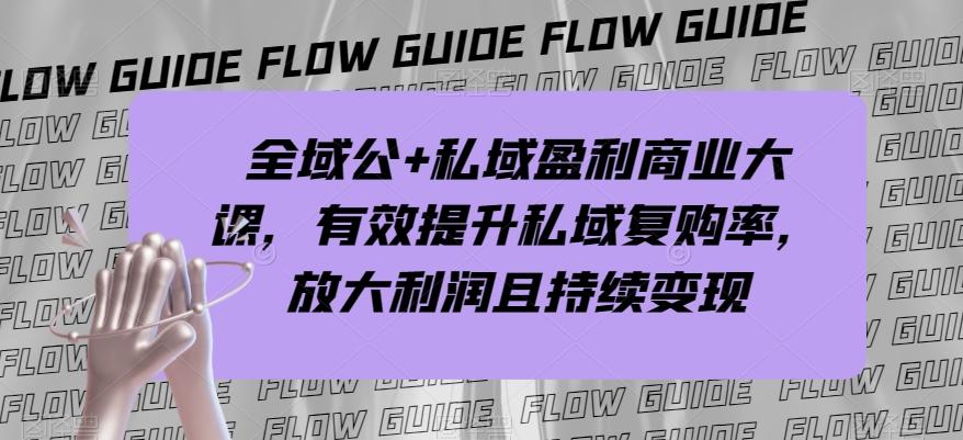 全域公+私域盈利商业大课，有效提升私域复购率，放大利润且持续变现-知芽创业社