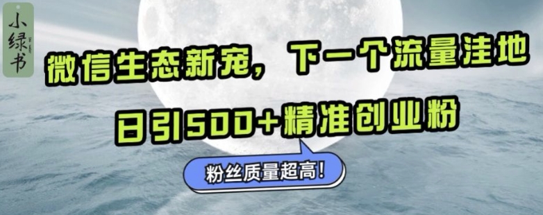 微信生态新宠小绿书：下一个流量洼地，日引500+精准创业粉，粉丝质量超高-知芽创业社