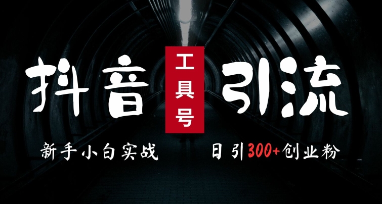 2024最新抖音工具号引流玩法，高效日引300+创业粉，当天变现5k，小白也可成为实战高手-知芽创业社