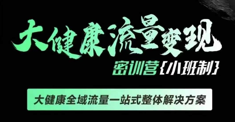 千万级大健康变现课线下课，大健康全域流量一站式整体解决方案-知芽创业社