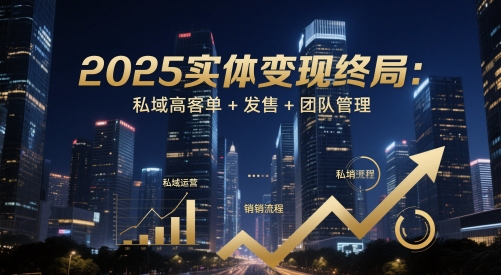 2025实体变现终局：私域高客单+发售+团队管理-知芽创业社