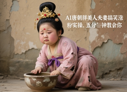 AI唐朝胖美人夫妻搞笑涨粉实操，五分钟教会你-知芽创业社